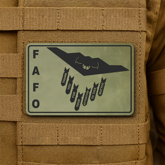 Thank You For Your Attention To This Matter, B2 Bomber Funny Morale Patch, 2x3