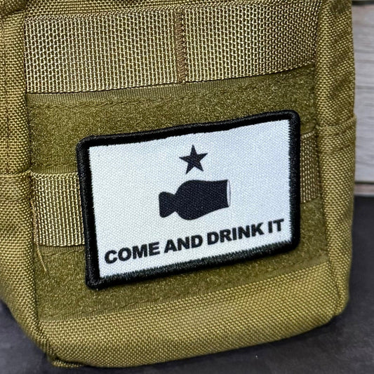 Bourbon Whiskey Come and Drink It Funny Morale Patch, 2x3