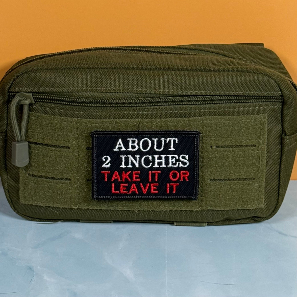 About 2 Inches Take It Or Leave It Funny Embroidered Morale Patch, 2x3" | VELCRO® Brand Hook Backing