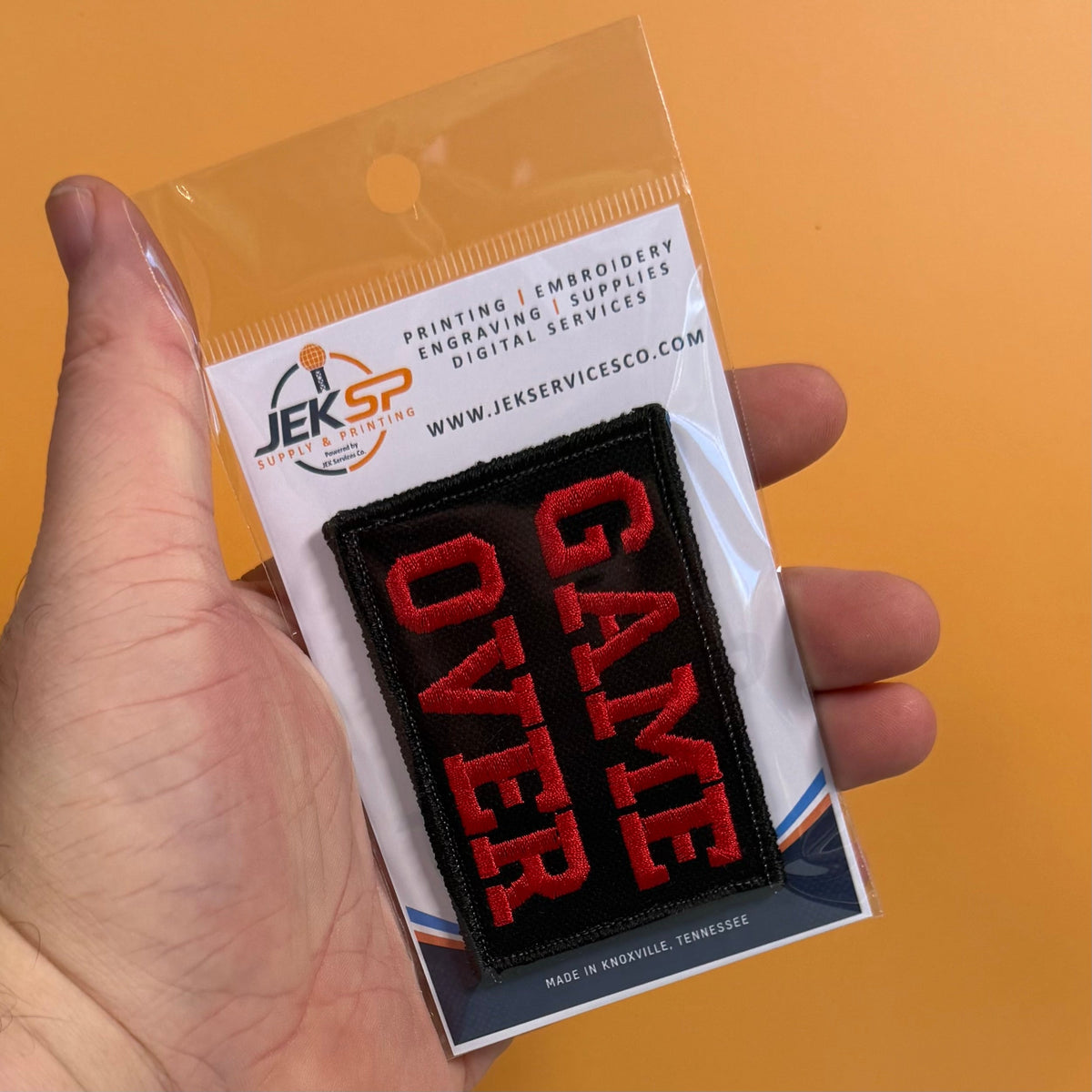 Game Over Funny Gamer Morale Patch, 2x3" | Made in USA | VELCRO® Brand Hook Backing