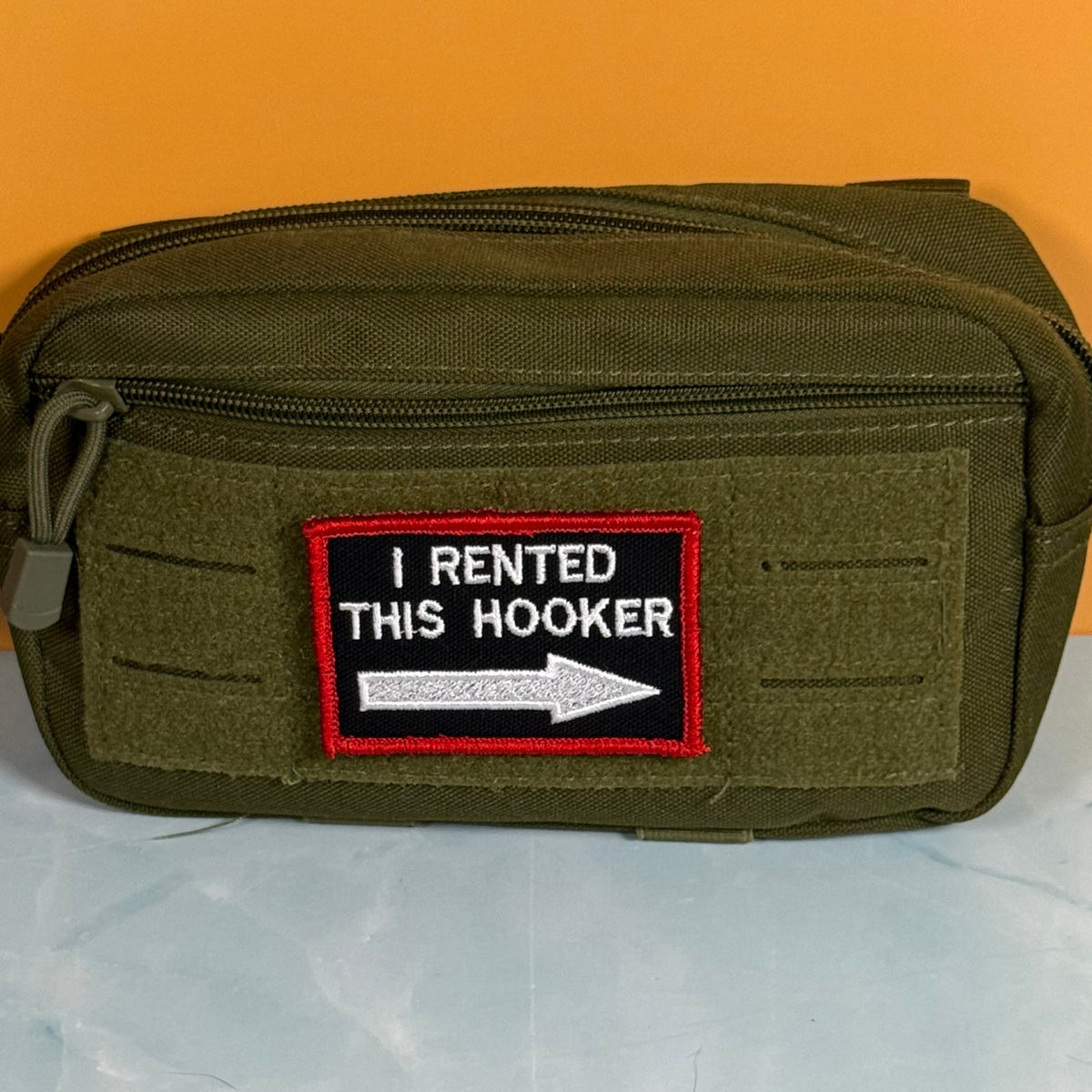 I Rented This Hooker Funny Embroidered Morale Patch, 2x3" | VELCRO® Brand Hook Backing