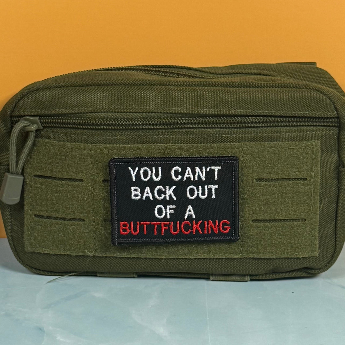 You Can't Back Out Of A Buttf-ing Funny Embroidered Morale Patch, 2x3" | VELCRO® Brand Hook Backing