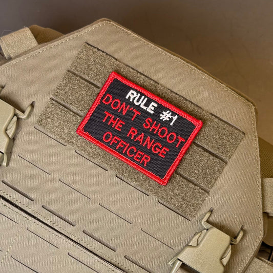 Rule #1 Don't Shoot The Range Officer Funny Embroidered Morale Patch, 2x3