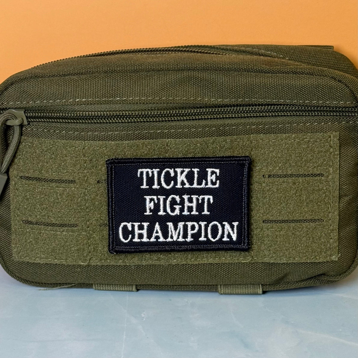 Tickle Fight Champion Funny Embroidered Morale Patch, 2x3" | VELCRO® Brand Hook Backing
