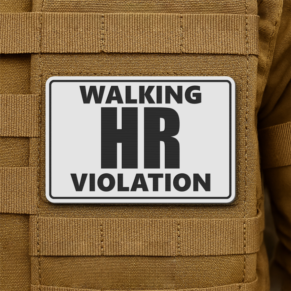 Walking HR Violation Laser Engraved Morale Patch, 2x3" | VELCRO® Brand Hook Backing