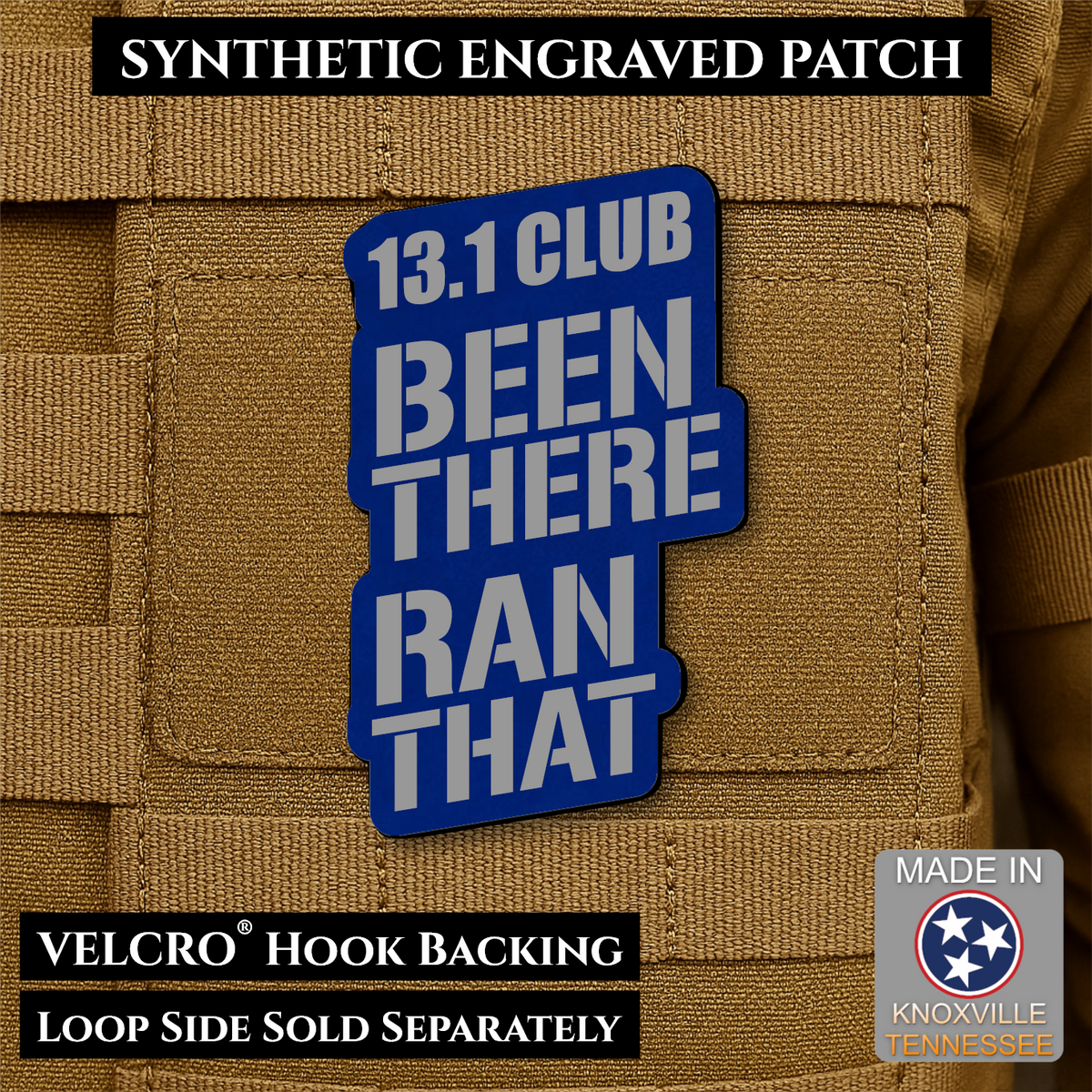 13.1 Club, Been There Ran That, Half-Marathon Funny Morale Patch | Made in USA | VELCRO® Brand Hook Backing