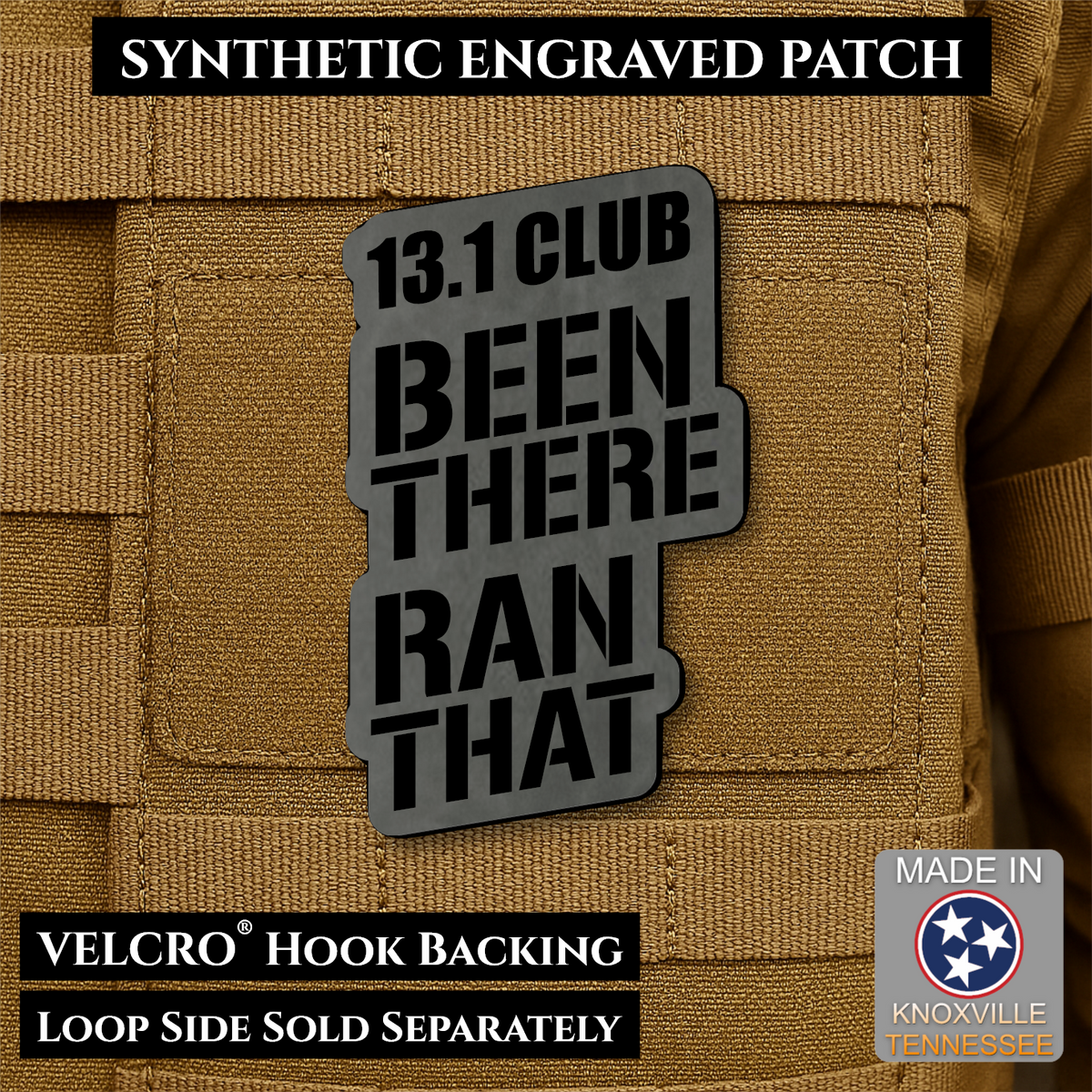 13.1 Club, Been There Ran That, Half-Marathon Funny Morale Patch | Made in USA | VELCRO® Brand Hook Backing