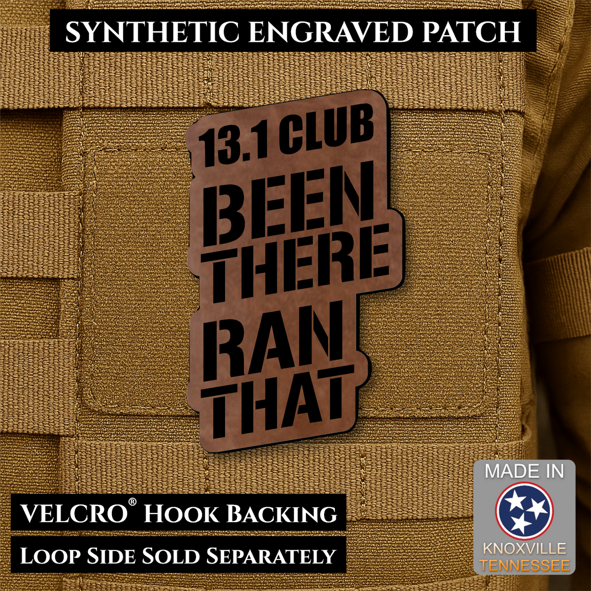13.1 Club, Been There Ran That, Half-Marathon Funny Morale Patch | Made in USA | VELCRO® Brand Hook Backing