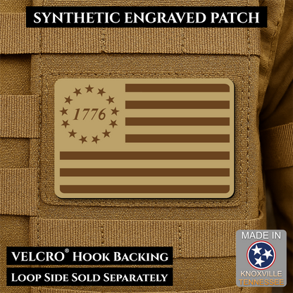 Tactical 1776 America 250th Flag Patch, 2x3" | Made in USA | VELCRO® Brand Hook Backing