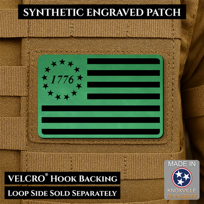 Tactical 1776 America 250th Flag Patch, 2x3" | Made in USA | VELCRO® Brand Hook Backing