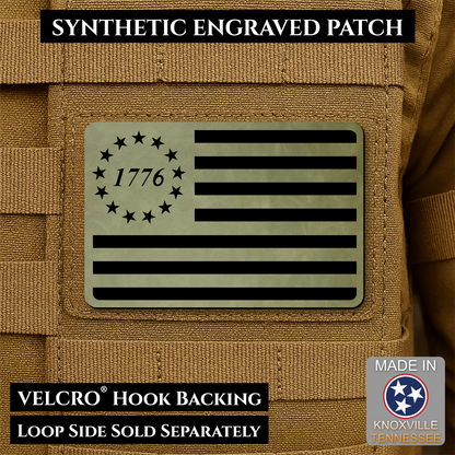 Tactical 1776 America 250th Flag Patch, 2x3" | Made in USA | VELCRO® Brand Hook Backing