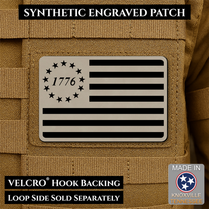 Tactical 1776 America 250th Flag Patch, 2x3" | Made in USA | VELCRO® Brand Hook Backing