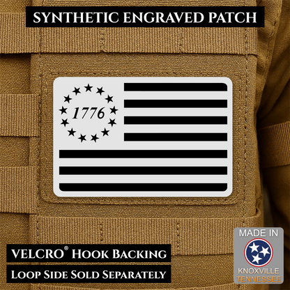 Tactical 1776 America 250th Flag Patch, 2x3" | Made in USA | VELCRO® Brand Hook Backing