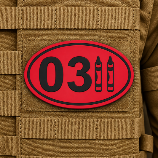 USMC 0311 Marine Infantry Crayon Morale Patch, 1.8x3" | Made in USA | VELCRO® Brand Hook Backing