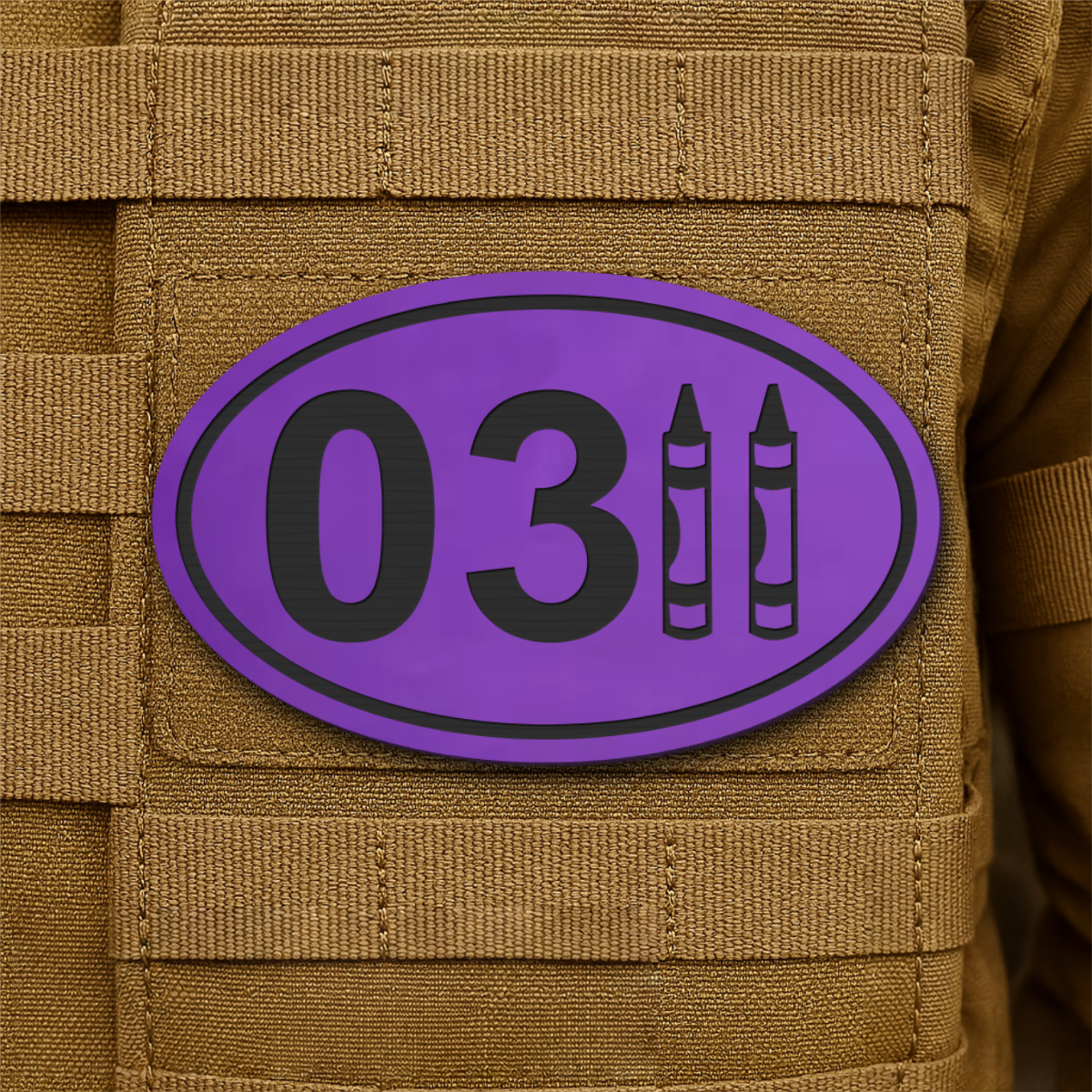 USMC 0311 Marine Infantry Crayon Morale Patch, 1.8x3" | Made in USA | VELCRO® Brand Hook Backing