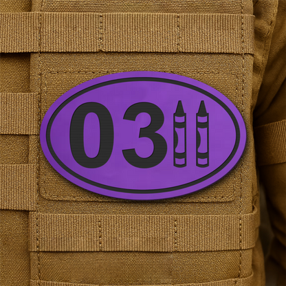 USMC 0311 Marine Infantry Crayon Morale Patch, 1.8x3" | Made in USA | VELCRO® Brand Hook Backing