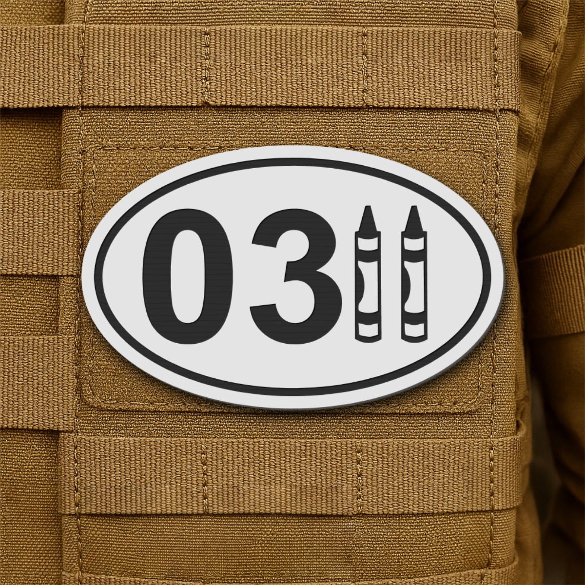 USMC 0311 Marine Infantry Crayon Morale Patch, 1.8x3" | Made in USA | VELCRO® Brand Hook Backing