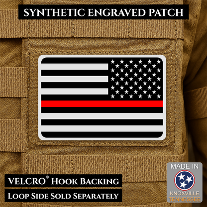 Tactical Synthetic Engraved American Flag Patch, 2x3" | Made in USA | VELCRO® Brand Hook Backing