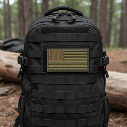 Subdued FDE Tactical American Flag Patch | Made in USA | VELCRO® Brand Hook Backing