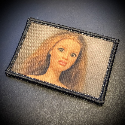 Shocked Doll Meme Funny Printed Morale Patch, 2x3" | VELCRO® Brand Hook Backing