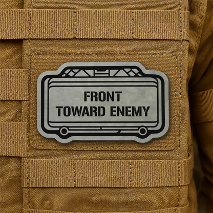 Claymore Mine “Front Toward Enemy” Laser Engraved Morale Patch, 1.8x3" | VELCRO® Brand Hook Backing