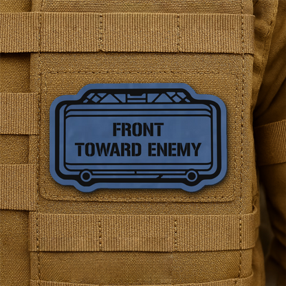 Claymore Mine “Front Toward Enemy” Laser Engraved Morale Patch, 1.8x3" | VELCRO® Brand Hook Backing