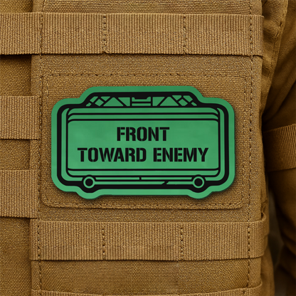 Claymore Mine “Front Toward Enemy” Laser Engraved Morale Patch, 1.8x3" | VELCRO® Brand Hook Backing