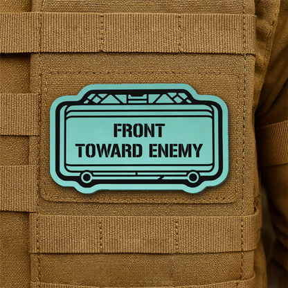 Claymore Mine “Front Toward Enemy” Laser Engraved Morale Patch, 1.8x3" | VELCRO® Brand Hook Backing