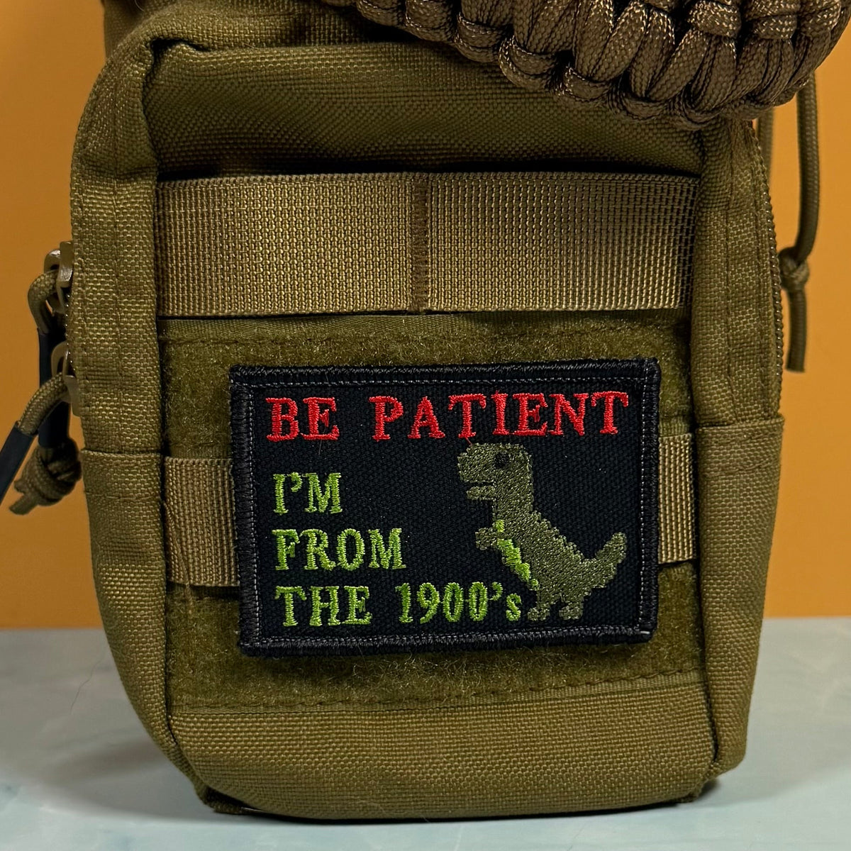 Be Patient I'm From The 1900's Funny Morale Patch, 2x3" | Made in USA | VELCRO® Brand Hook Backing