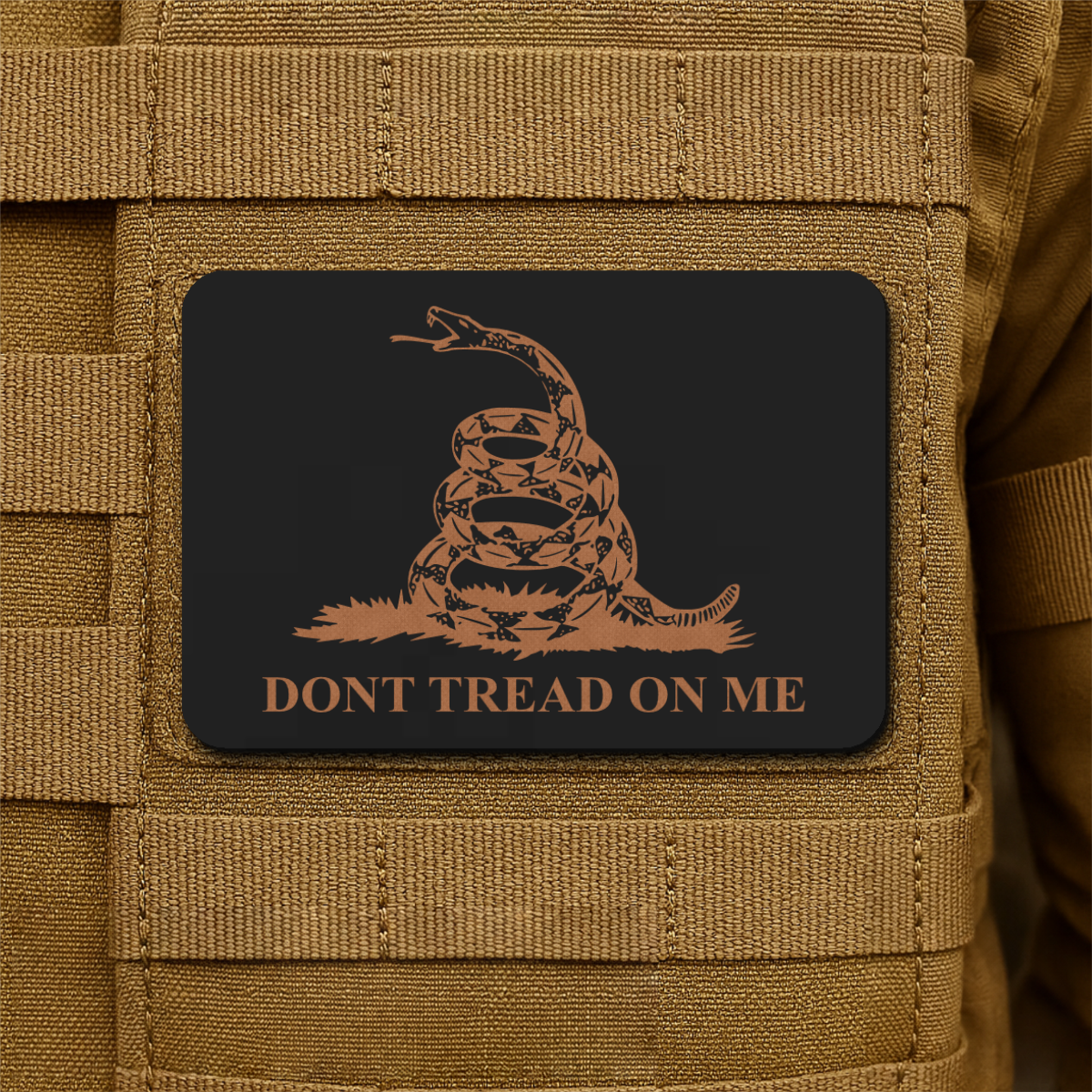 Don’t Tread on Me Gadsden Tactical Laser Engraved Flag Patch, 2x3" | VELCRO® Brand Hook Backing
