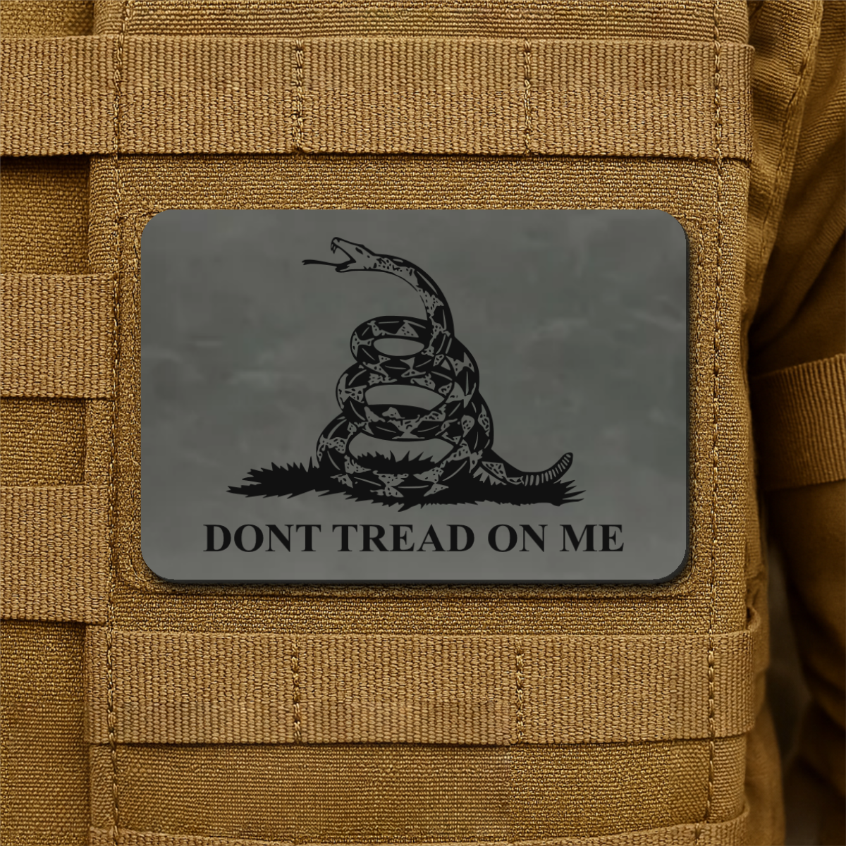 Don’t Tread on Me Gadsden Tactical Laser Engraved Flag Patch, 2x3" | VELCRO® Brand Hook Backing