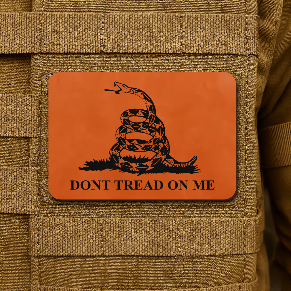 Don’t Tread on Me Gadsden Tactical Laser Engraved Flag Patch, 2x3" | VELCRO® Brand Hook Backing