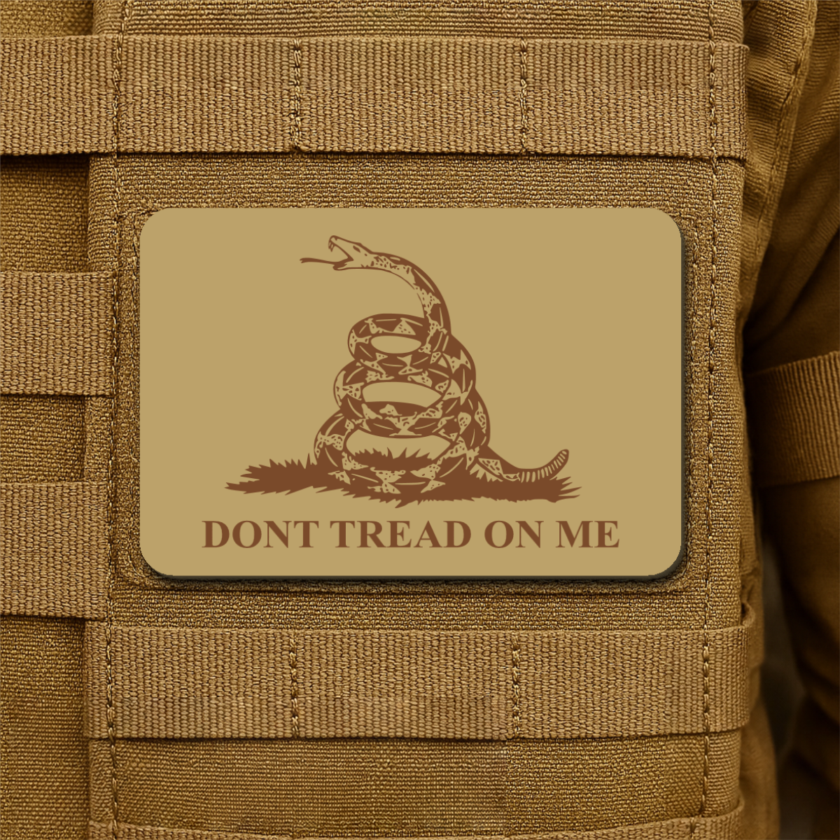 Don’t Tread on Me Gadsden Tactical Laser Engraved Flag Patch, 2x3" | VELCRO® Brand Hook Backing