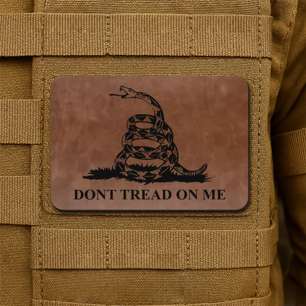 Don’t Tread on Me Gadsden Tactical Laser Engraved Flag Patch, 2x3" | VELCRO® Brand Hook Backing