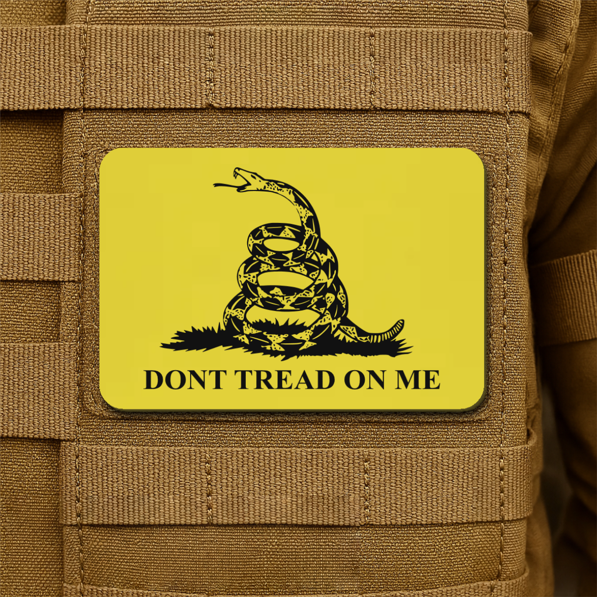 Don’t Tread on Me Gadsden Tactical Laser Engraved Flag Patch, 2x3" | VELCRO® Brand Hook Backing