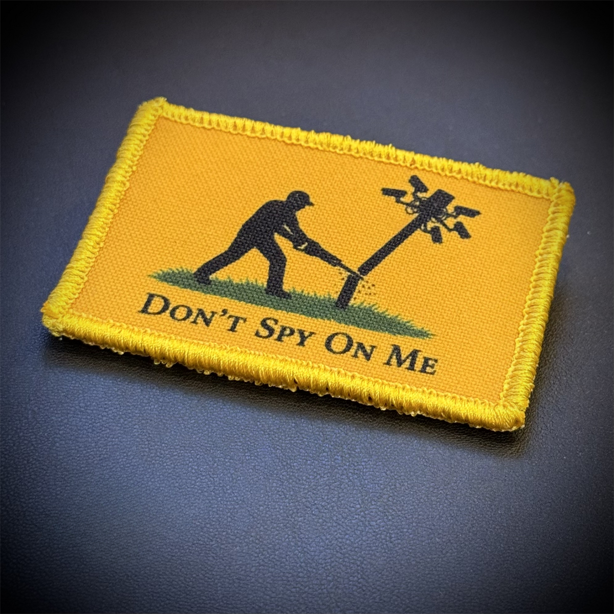 Don't Spy on Me Anti-Flock Camera Printed Morale Patch, 2x3" | VELCRO® Brand Hook Backing
