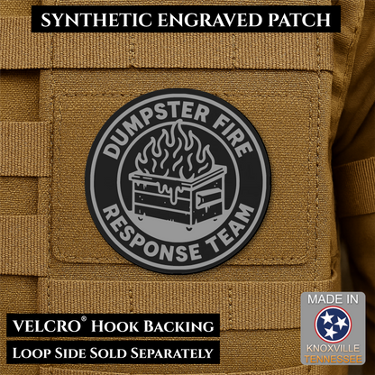 Dumpster Fire Response Team Funny Morale Patch | Made in USA | VELCRO® Brand Hook Backing