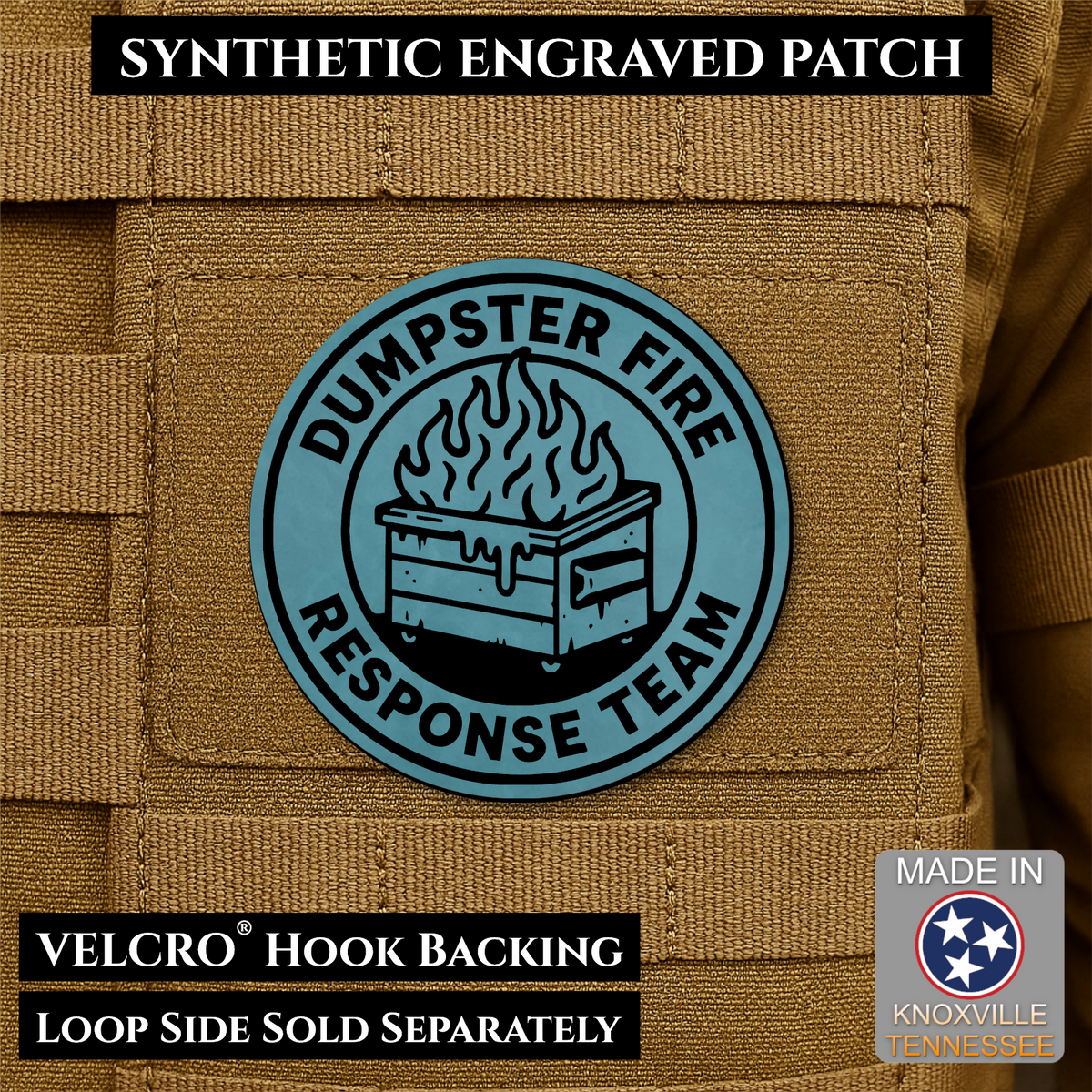 Dumpster Fire Response Team Funny Morale Patch | Made in USA | VELCRO® Brand Hook Backing