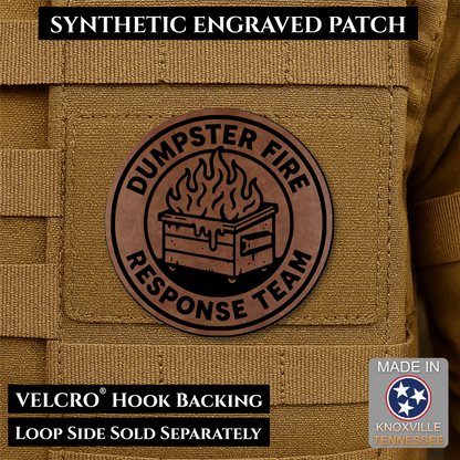 Dumpster Fire Response Team Funny Morale Patch | Made in USA | VELCRO® Brand Hook Backing