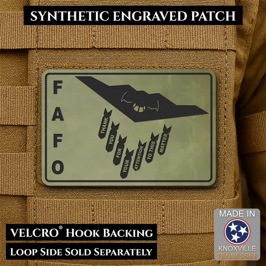 Thank You For Your Attention To This Matter, B2 Bomber Funny Morale Patch, 2x3