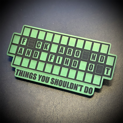 FAFO Game Show Laser Engraved Morale Patch, 2x4" | VELCRO® Brand Hook Backing