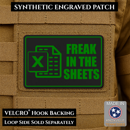 Freak In The Sheets Funny Morale Patch | Made in USA | VELCRO® Brand Hook Backing