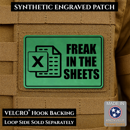 Freak In The Sheets Funny Morale Patch | Made in USA | VELCRO® Brand Hook Backing