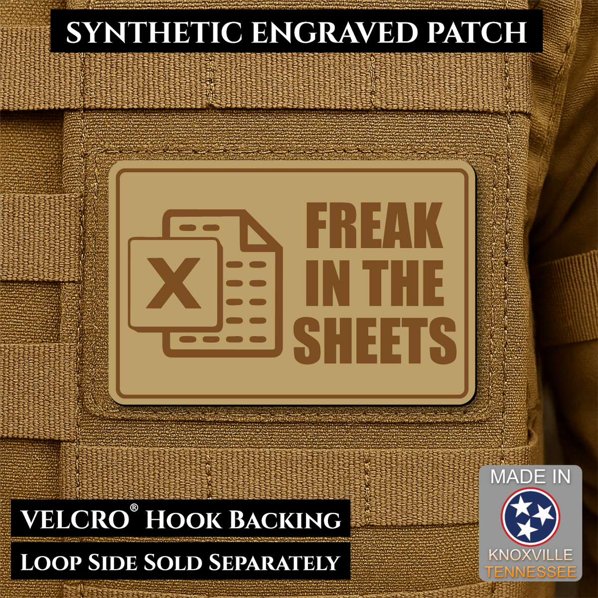 Freak In The Sheets Funny Morale Patch | Made in USA | VELCRO® Brand Hook Backing