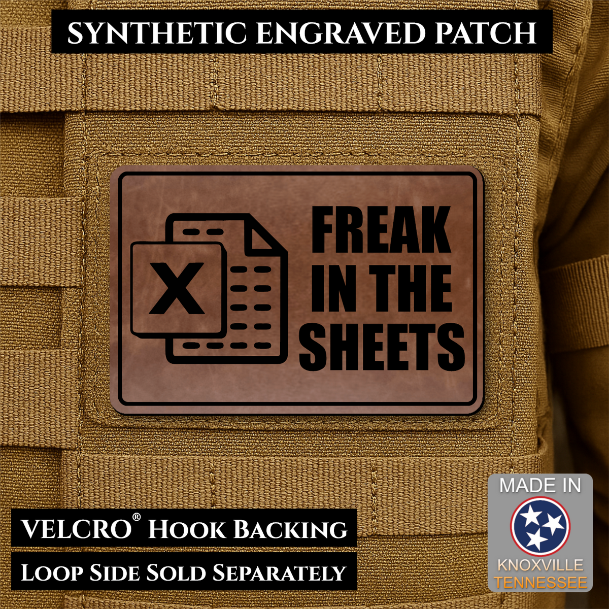 Freak In The Sheets Funny Morale Patch | Made in USA | VELCRO® Brand Hook Backing