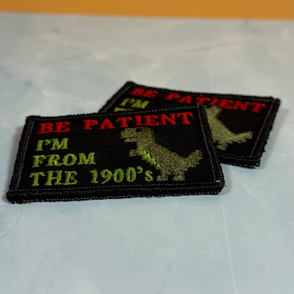 Be Patient I'm From The 1900's Funny Morale Patch, 2x3" | Made in USA | VELCRO® Brand Hook Backing