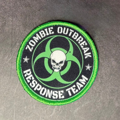 Zombie Outbreak Response Team Funny Morale Patch, 3" Round | Made in USA | VELCRO® Brand Hook Backing