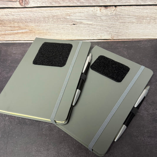 Morale Patch A5 Note Book with 2x3" or 3x3" | VELCRO® Brand Loop Panel Front Panel Customizable Log or Range Book