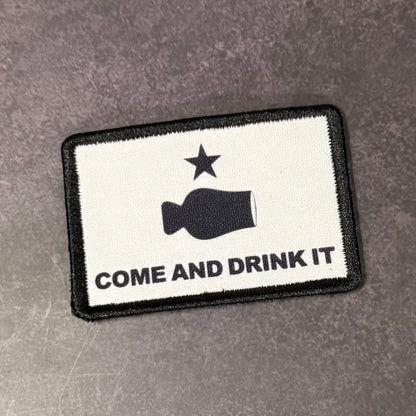 Bourbon Whiskey Come and Drink It Funny Morale Patch | Made in USA | VELCRO® Brand Hook Backing