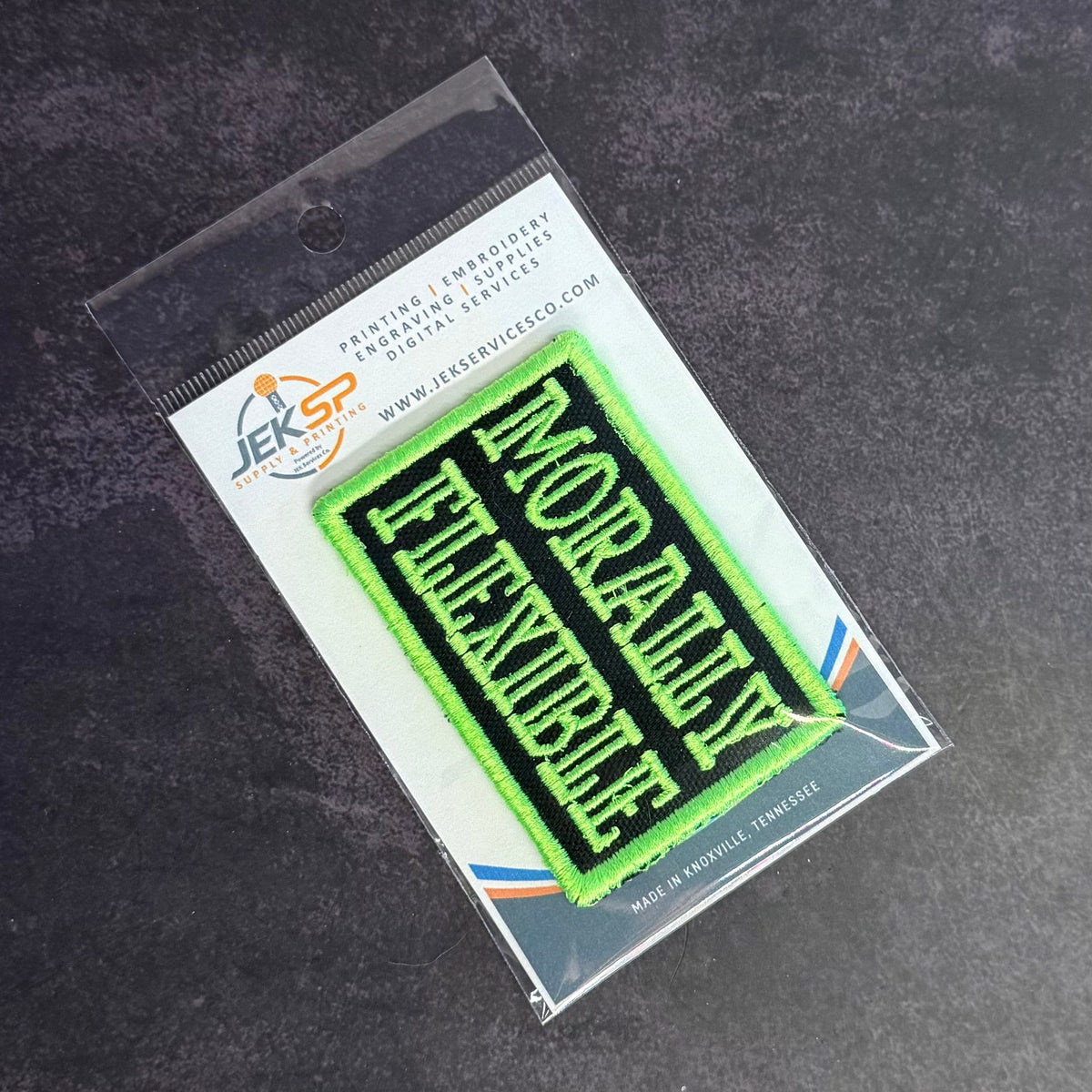 Morally Flexible Funny Morale Patch, 2x3" | Made in USA | VELCRO® Brand Hook Backing